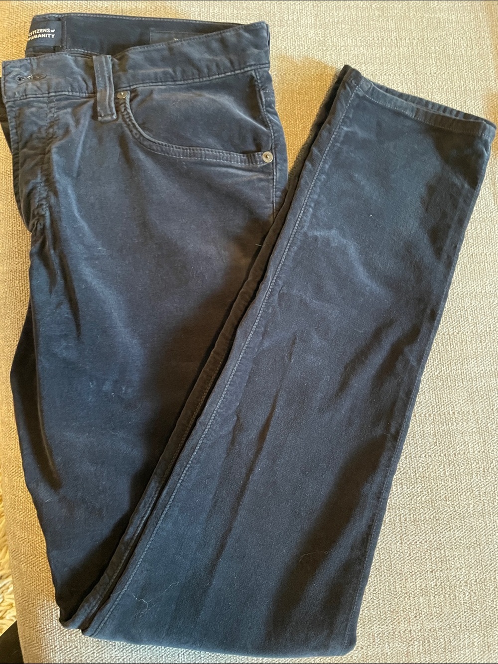 NWOT! Citizens of Humanity Dark Navy Velvet Slim Chinos